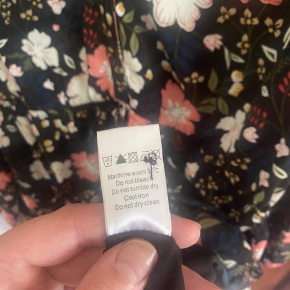 Allegra K Women's Floral Print Vintage Button Front Long Sleeve Tie Waist Shirt - Picture 7 of 8